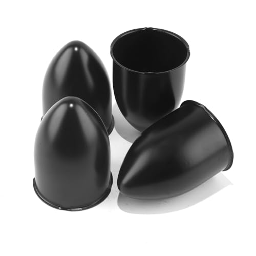 4Pcs 3.15" OD 4.5" H Pointed Top Trailer Wheel Center Caps for Rim - color: Matt Black, size: 3.15" OD 4.5" H