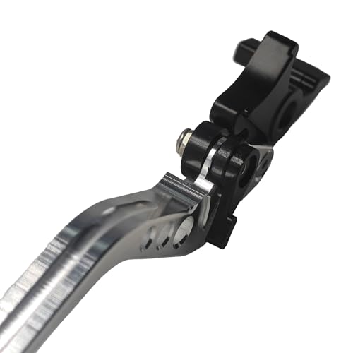1 Pair Silver Motorcycle Brake Clutch Levers, CNC Aluminum Alloy Handle Set for Scooter Motorbike, Adjustable Replacement Parts - color: Silver