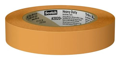 Scotch Heavy Duty Painter's Tape, 0.94 in x 60.1 yd, for Use On Vinyl, Carpet, Metal, & Plastic, Indoor & Outdoor Masking Tape, Bonds Aggressively, 3-Day Clean Removal, 1 Roll (2020+-24AP) - size: 0.94" Width, style: 1 Roll