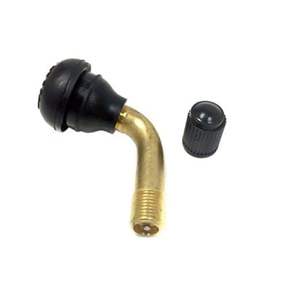 MMG PVR70 Valve Stem Bent 45 Degree Angled, Brass Stem, Snap-in Rubber Base (Pair 2pcs), Tubeless Tire Rim, Motorcycle Scooter ATV