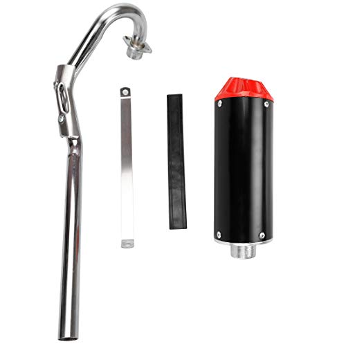 FVRITO Exhaust Muffler Silencer Pipe Assembly Kit for 70cc 90cc 110cc 125cc CRF50 XR50 SSR SR110 Roketa Taotao DB14 DB10 X-PRO DB-X20 SDG Coolster Chinese Mini Pit Dirt Bike Motocross Parts Red - color: Red