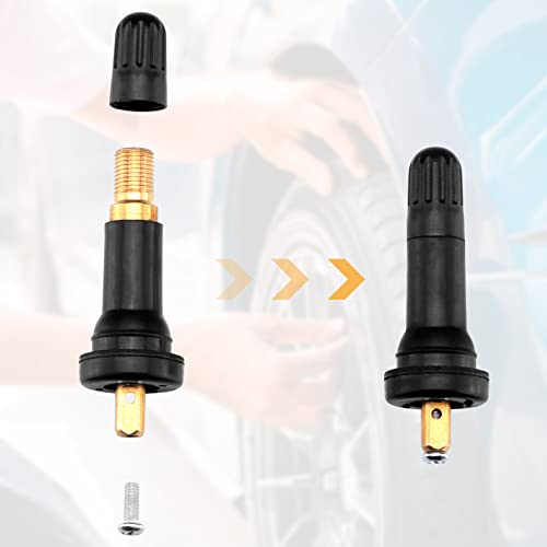5 PCS TPMS 20008 Tire Valve Stem Set, Rubber Snap-in Tubeless Tire Valve Stems Fit for 0.453 inch Rim Holes on Vehicle Tires