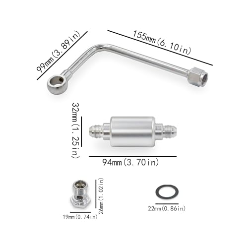 8131 Chrome Steel Fuel Line Kit With Polished Aluminium Fuel Filter