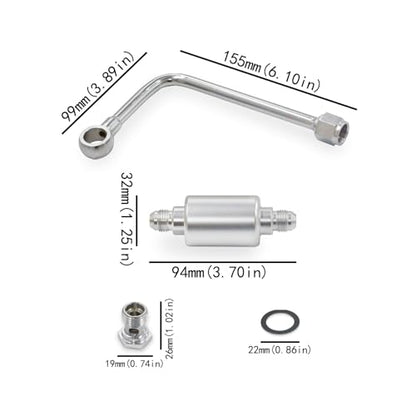 8131 Chrome Steel Fuel Line Kit With Polished Aluminium Fuel Filter