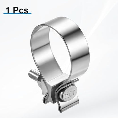HARFINGTON 410 Stainless Steel Exhaust Clamp 2.24" Butt Joint Narrow Band Muffler Seal Exhaust Narrow Lap Butt Clamps for Pipes Mufflers Converters System Repair, Silver - size: Range 57-62 mm, Band Width 22mm