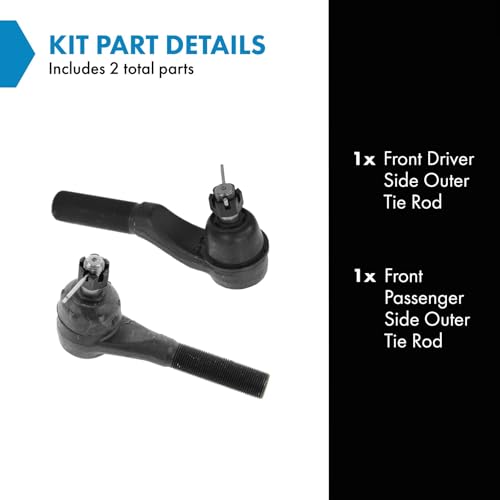 TRQ Front Outer Tie Rod Set 2 Piece - style: PSA30324