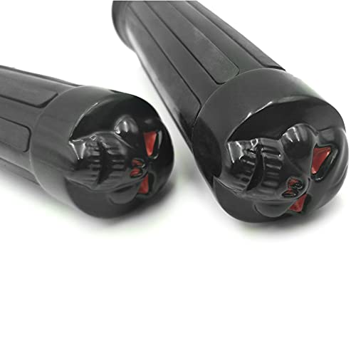 XKMT-Skull Style Hand Grips 1" Handlebar Compatible with H-D XL 883 Hugger Sportster Cruiser Black [B0125VOQ4W]