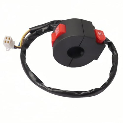 2 Function Left Starter Kill Switch 4-Wire Ignition Key Switch & A7TC Spark Plug Kit Fits 7/8" (22mm) Handlebars for 50cc 70cc 90cc 110cc 125cc ATV Quad Go Kart Dirt Bike TaoTao Coolster Sunl