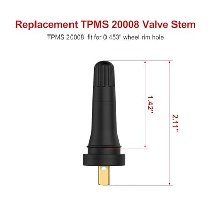 SUNSOUL TPMS 20008 Replacement Tire Pressure Sensor Rubber Valve Stems for 0.453 inch 11.5mm Rim Holes on Standard Vehicle Tires, Pack of 5 Sets TPMS Valve Stems - color: TPMS20008-5pcs