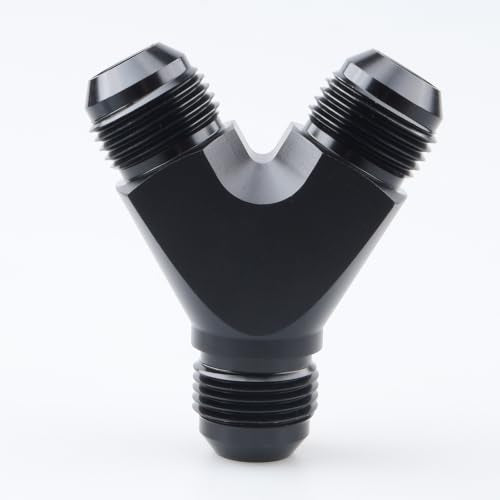 AC PERFORMANCE Y Block Splitter Fuel Fitting Male -10 AN In Male -10 AN Out, Aluminum Black - color: Black, size: 3 x 10AN