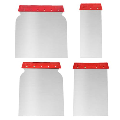 4 Pcs Metal Body Filler Spreader Set, Stainless Steel Putty Knife Kit for Bondo & Glaze, Reusable Auto Body Repair Tools (Red) - color: Red