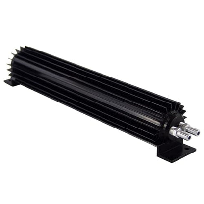 Universal 15'' Aluminum Dual Pass Finned Transmission Oil Cooler W/Fittings Black - color: Black, size: 15''