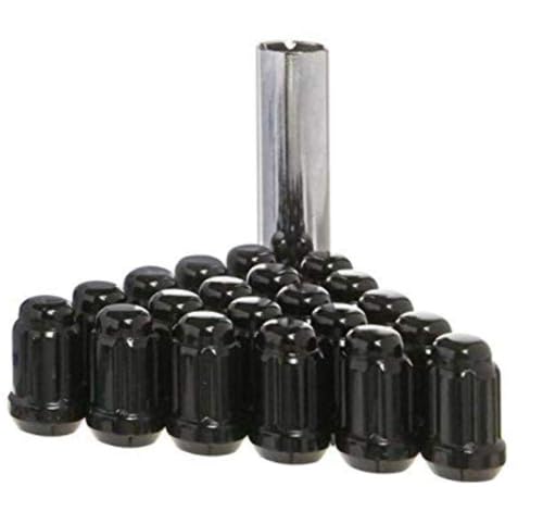 West Coast Wheel Accessories 14X1.5 Bulge Acorn Spline Lug Nuts 1.38" 5 Lug Install Kit Black