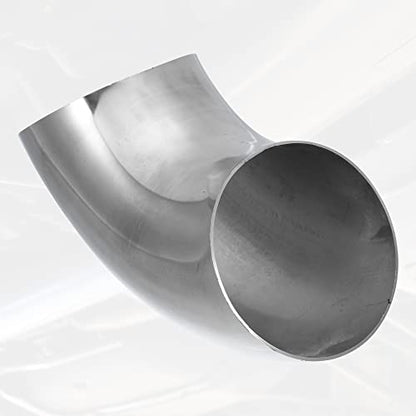 X AUTOHAUX 2pcs OD 4 Inch 90 Degree Mandrel Bend Elbow SS304 Stainless Steel Bend Tube Exhaust Elbow Pipe for Car Modified Exhaust System 4" Piping Silver Tone - size: 4"