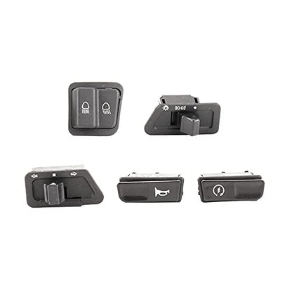 Acouto Motorcycle Switch Button Kit - 5pcs Plastic - Push Button - Black - Manual - Fit for GY6