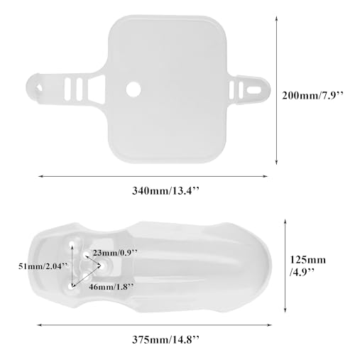 PRO BAT 7 PCs CRF50 Plastic Fender Kit with Fork Suspension Guard Cover - color: White