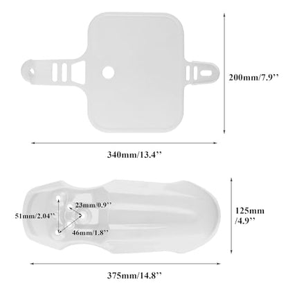 PRO BAT 7 PCs CRF50 Plastic Fender Kit with Fork Suspension Guard Cover - color: White