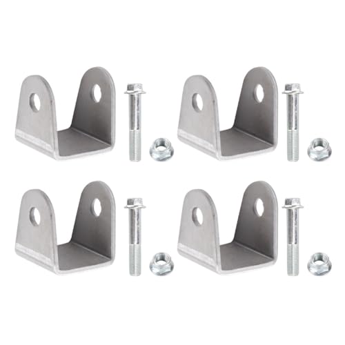 4 Pcs Weld On Shock Mounts Bracket Steel Base Shock Absorption Suspension Mounting Seat Shock with Screws Bar Pin Eliminator for Motorcycle Dirt Pit Bike ATV Go Kart
