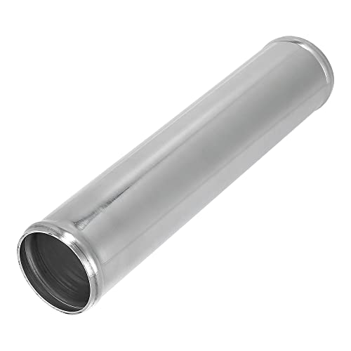 X AUTOHAUX OD 2.5" 63mm Length 12" 300mm Aluminum Alloy Tube Intercooler Pipe Straight Air Intake Tube Silver Tone for Car - size: 2.5 Inch