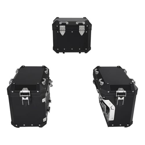 TCMT Trunk Top Box Saddlebags Side Case Fit For BMW R1200GS/R1200GS Adventure 2013-2018 R1250GS 19-24 F850GS/F850GS Adventure 17-22 F900GS 23-25 - color: Black, size: Saddleabg & Trunk Set