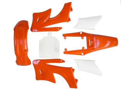 Apollo Orion Pit Bike Plastics Fender Kit with Complete Tall Seat for 110cc 125cc 150cc 160cc 250cc Thumpstar Atomik SSR Dirt Bike Off-Road Body Fairing Fender Replacement Set (Orange, Apollo) - color: Orange