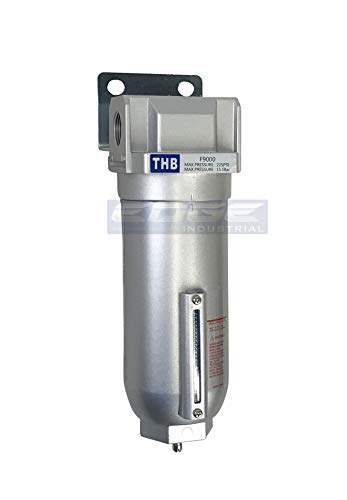 HEAVY DUTY INDUSTRIAL RATED HIGH FLOW PARTICULATE FILTER, IN-LINE WATER TRAP FOR COMPRESSED AIR LINE SYSTEMS, 5 MICRON WITH METAL BOWL (3/4" NPT, 11oz) - style: 3/4" NPT, 11oz