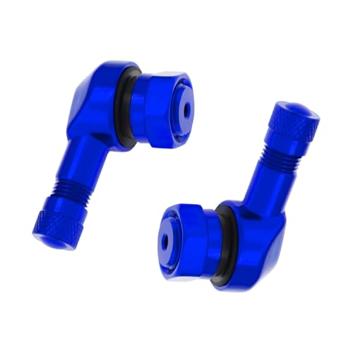 Yourkar 2 PCS Motorcycle Tire Valve Stems, 90 Degree Angle Aluminum Alloy, Blue - color: Blue