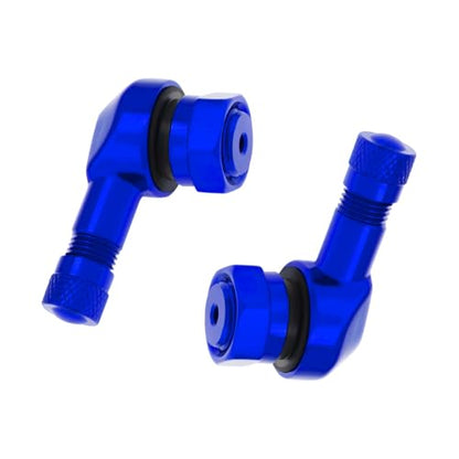 Yourkar 2 PCS Motorcycle Tire Valve Stems, 90 Degree Angle Aluminum Alloy, Blue - color: Blue