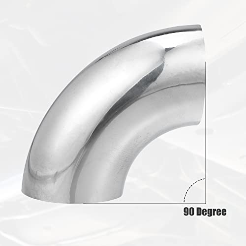X AUTOHAUX 2pcs OD 1.5 Inch 90 Degree Mandrel Bend Elbow SS304 - size: 1.5"