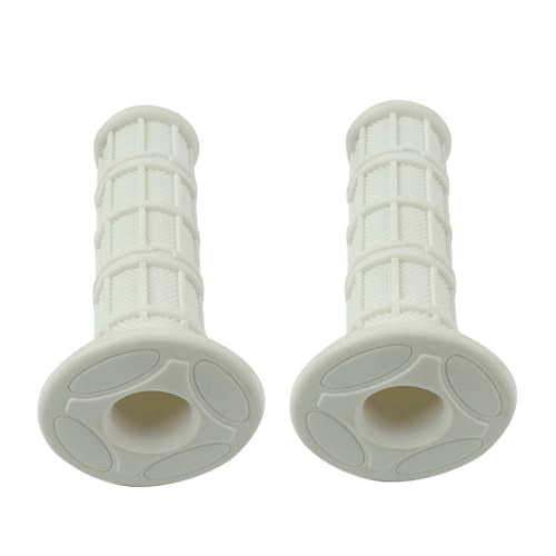 FLYPIG Universal 22mm 7/8" Motorcycle Handlebar Grips Bike Grips Non Slip Rubber Hand Grips for Honda Yamaha Suzuki Kawasaki KLX CRF YZF XR Polaris Arctic Cat Off Road Dirt Bike Handle Grips - color: white