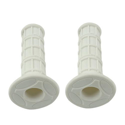 FLYPIG Universal 22mm 7/8" Motorcycle Handlebar Grips Bike Grips Non Slip Rubber Hand Grips for Honda Yamaha Suzuki Kawasaki KLX CRF YZF XR Polaris Arctic Cat Off Road Dirt Bike Handle Grips - color: white