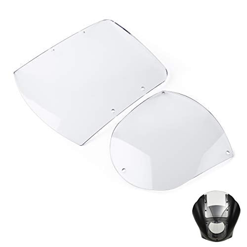 TCMT ABS Windshield Quarter Fairing Kit Fits For Sportster XL 88-16 Dyna 95-05 FXR 86-94 (Clear) - color: Clear Windshield
