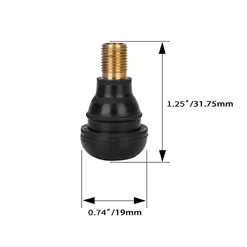 TR412 Tire Valve Stem Rubber Snap-in Valves, Tubeless Suit 5-Pack