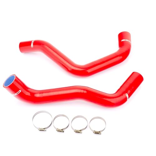 Radiator Coolant Silicone Hose Kit Upper and Lower 2Pcs, Fit for Dodge Ram 1500 2500 3500 2004-2008 V8 5.7L Truck Engine (Red) - color: Red