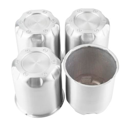 3.27in Push Through Wheel Center Caps Aluminum Fit 3.27" Center Bore Truck Trailer RV SUV Wheels Rims, Silver Hub Covers, 4Pcs - size: 3.27” Hub, 3.72” Tall