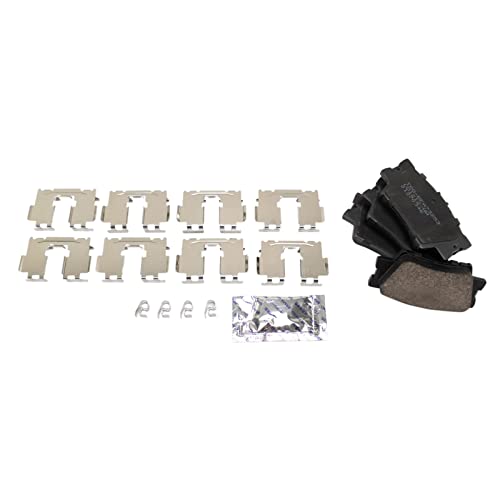 TRQ Rear Brake Pad and Rotor Set Ceramic Solid G Coated Rotors 11.06 in - style: BKA14732