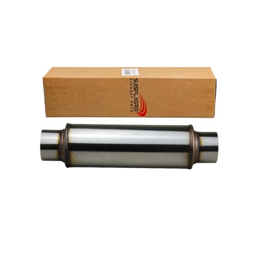 Exhaust Resonator, Straight Gasflow Design, Quiet and Deep Sound Muffler, Made of 100% Stainless (2.5X10/14) - size: 2.5X10/14
