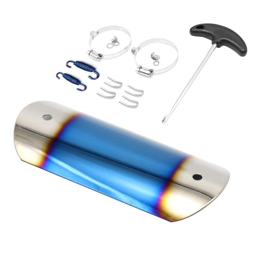 Exhaust Heat Shield Muffler Pipe Heat Cover Protector Guard Imitation Carbon Fiber Stainless Steel (E) - size: E