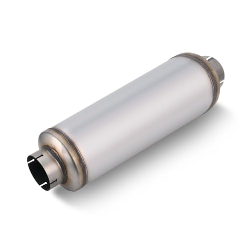 LCGP 4" Inlet Diesel Exhaust Muffler, 4'' Inlet & Outlet Universal Resonator, 30'' Overall Length Stainless Steel Mufflers, Straight Through Design, welded On Muffler Resonator - color: 1 PC, size: 4" Inlet 30" Overall Length(7" wide)
