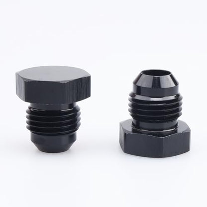 AC PERFORMANCE -6 AN Male Blanking Plug Fitting Hex Aluminum Black 2PCS - color: Black, size: 6AN-2PCS
