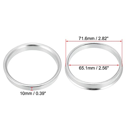 X AUTOHAUX 4pcs OD 71.6mm to ID 65.1mm Aluminium Alloy Hub Centric Rings - size: 65.1mm