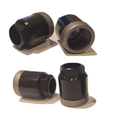 Muzzys Set of 4 Universal Black and Silver TPMS Sensor Air Valve Stem Mounting Nuts Replaces Schrader 20002 20003 20004 20031 20032 Dill 1100k 7020k 2030k Fits Most Vehicles that USE A TPMS NUT!