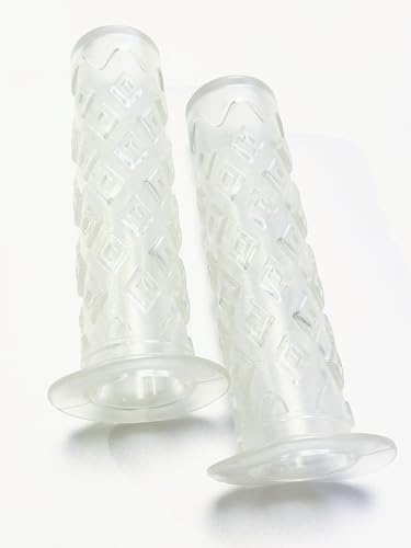Bike Grips Bicycle Handlebar End Grips Replacement Handle Bar Grips Non-Slip Soft Rubber Protector for Mountain Bike Tricycle Wheel Chair - color: CLEAR