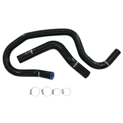 Silicone Radiator Coolant Hose Upper and Lower with Clamps compatible with Chevy Silverado 1999 2000 2001 2002 2003 2004 2005 2006 (Black) - color: Black