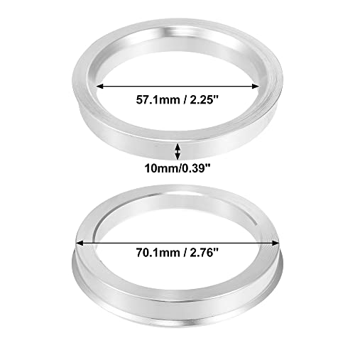 X AUTOHAUX 4pcs OD 70.1mm to ID 57.1mm Aluminum Alloy Car Hub Centric Rings Wheel Bore Center Spacer - size: 57.1mm