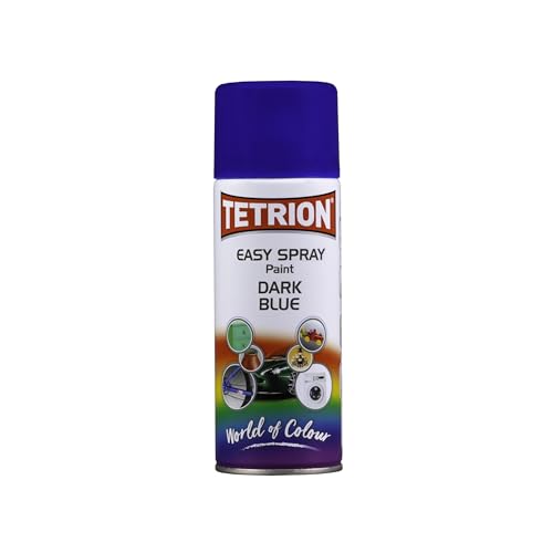 Tetrion Easy Spray Paint – Dark Blue 400ml -All-Purpose Fast Drying Acrylic Spray for Wood, Metal, Plastic, Ceramic & More, Smooth Base Coat - Indoor & Outdoor Use, 13.5 Oz - color: Blue - Dark, size: 13.5 Ounce (Pack of 1)