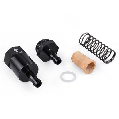 3/8" Billet Inline Fuel Filter 30 Micron Anodized Aluminum Black 2PCS - size: 3/8 in
