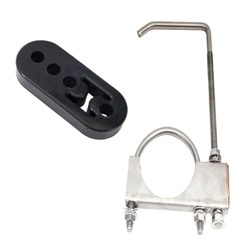 4 Holes Exhaust Rubber Hanger & 3" Exhaust Clamp with Hanger - size: 1Pcs 3.0 Inch