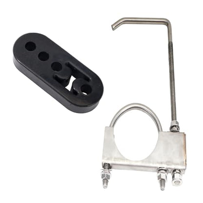 4 Holes Exhaust Rubber Hanger & 3" Exhaust Clamp with Hanger - size: 1Pcs 3.0 Inch