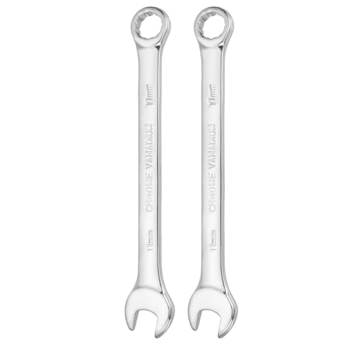 HARFINGTON 2pcs Combination Wrench 11mm Metric 12-Point Box and Open End - size: 11mm